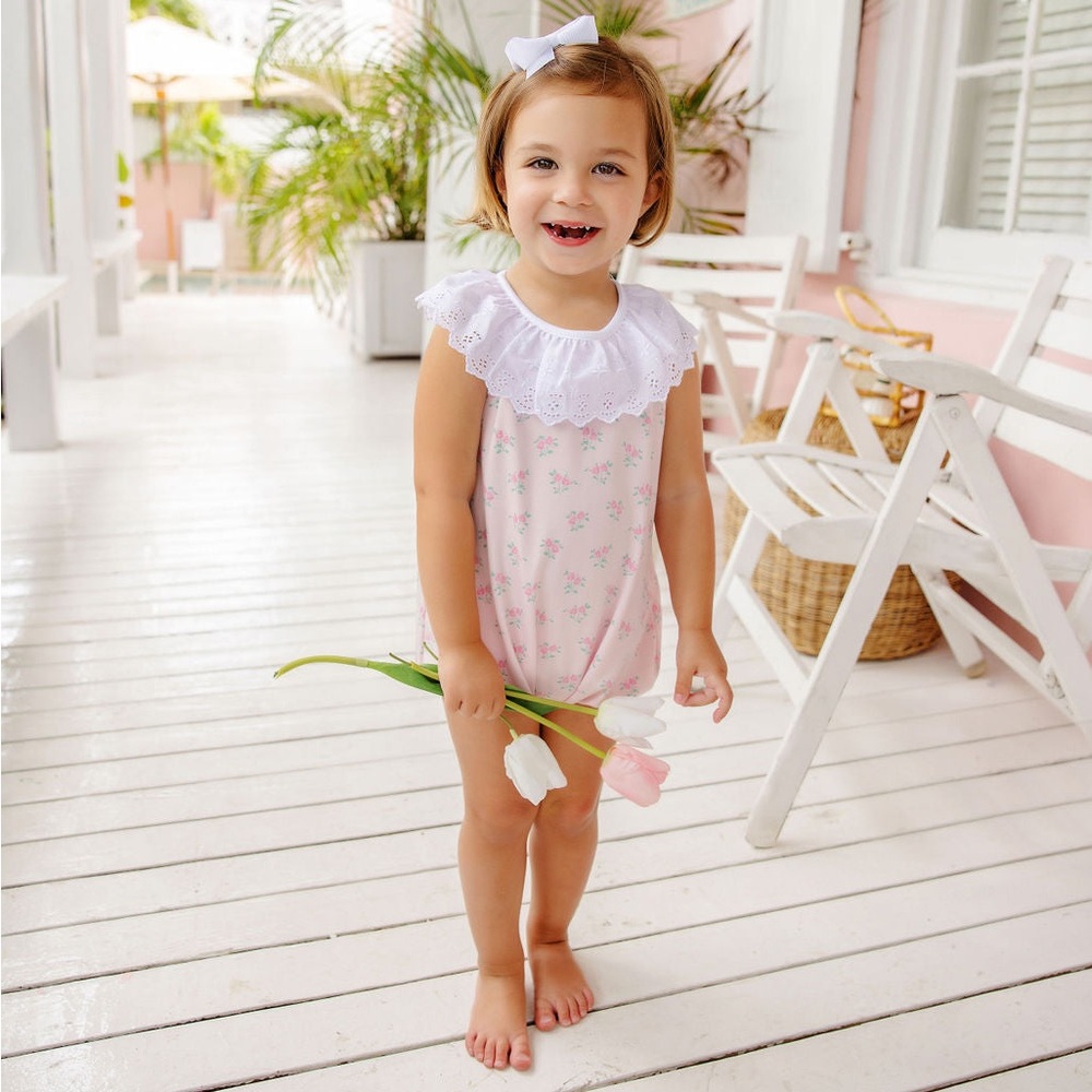 Beaufort Bonnet Company TBBC Floral Pink Bubble Romper - Picture 3 of 3